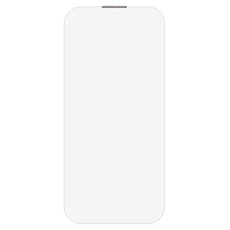 For iPhone 16 Screen Protector Crystal Clear Purple Light Tempered Glass Film Built-In Dust-Proof Mesh