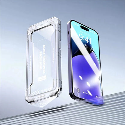 For iPhone 16 Screen Protector Silk Printing Tempered Glass Film Dust-Free Protector