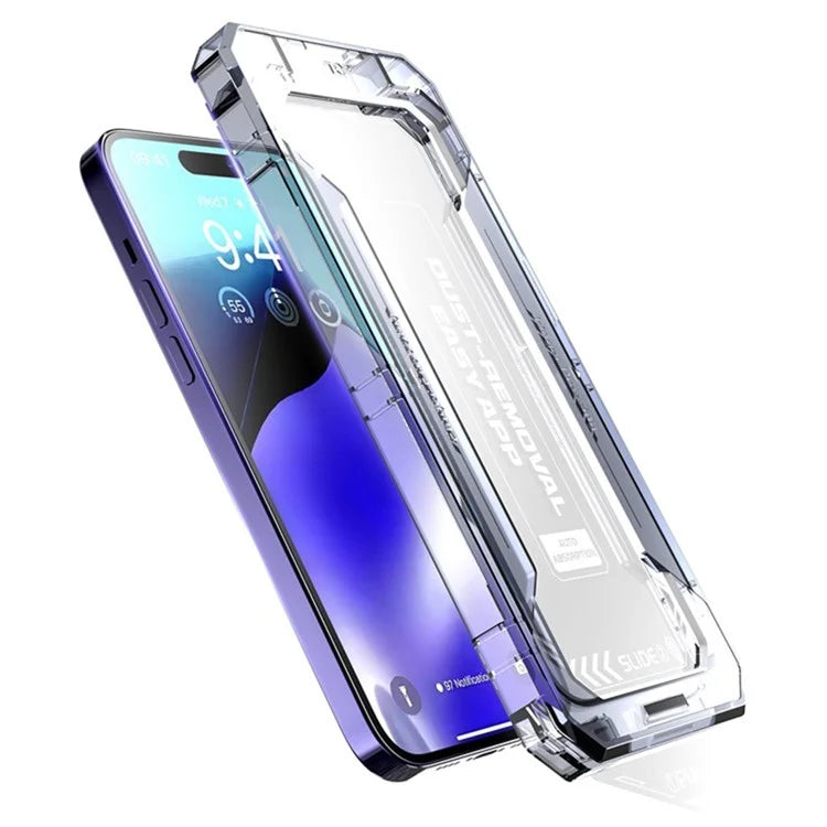 For iPhone 16 Plus Screen Protector Silk Printing Tempered Glass Film Dust-Free Protector