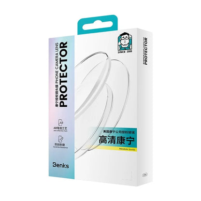 BENKS 1 Set For iPhone 16 Plus / 16 Corning Gorilla Glass Camera Lens Protector with Aluminium Alloy Frame