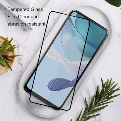 AMORUS For Motorola Moto G45 5G / G34 5G Screen Protector Anti-Shatter Tempered Glass Film - Black