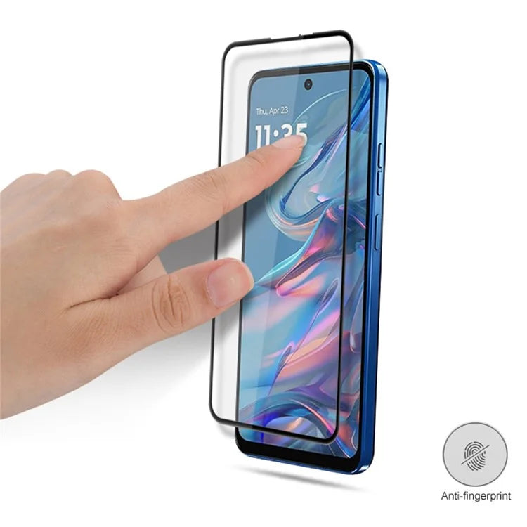 MOCOLO For Motorola Moto G45 5G / G34 5G Screen Protector Anti-Shatter Silk Printing Tempered Glass Film - Black