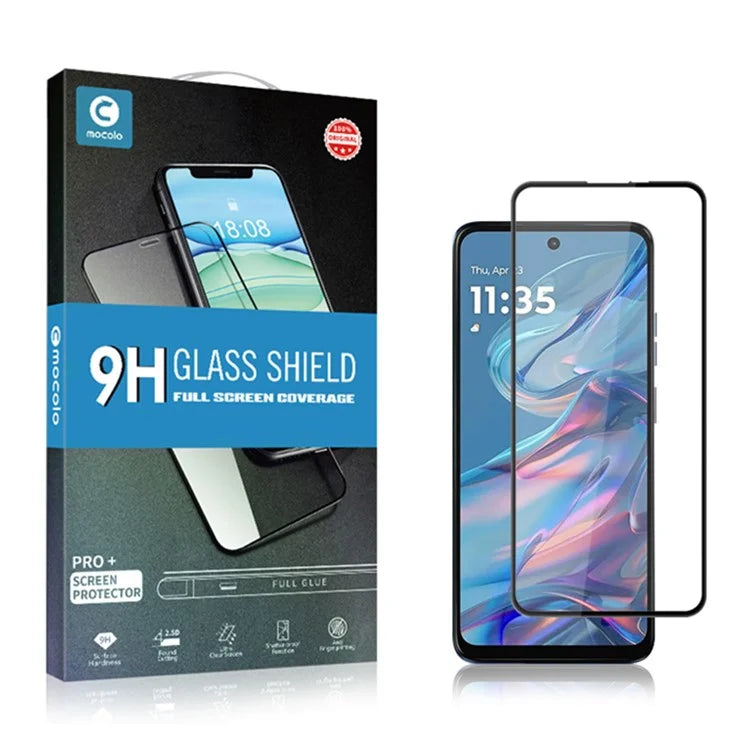 MOCOLO For Motorola Moto G45 5G / G34 5G Screen Protector Anti-Shatter Silk Printing Tempered Glass Film - Black