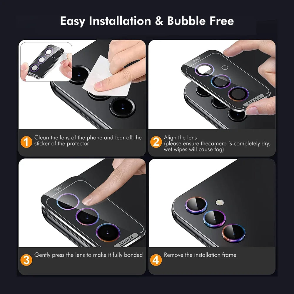 For Samsung Galaxy A06 ENKAY Hat-Prince Camera Lens Protector Metal Ring Lens Film