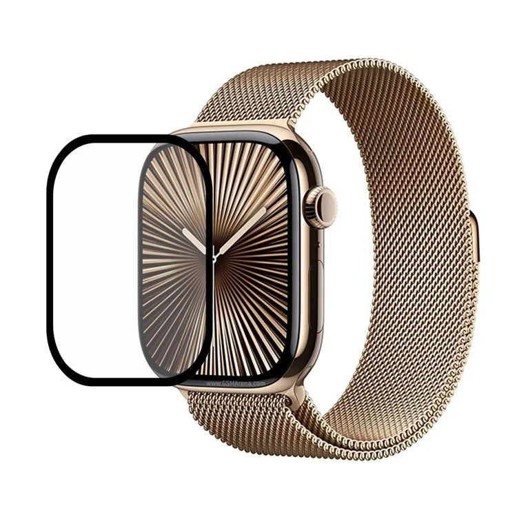 For Apple Watch Series 10 46mm Screen Protector Black Edge TPU+PET Ultra Clear Hydrogel Watch Film