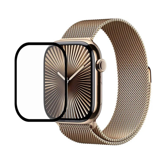 For Apple Watch Series 10 46mm Screen Protector Black Edge TPU+PET Ultra Clear Hydrogel Watch Film