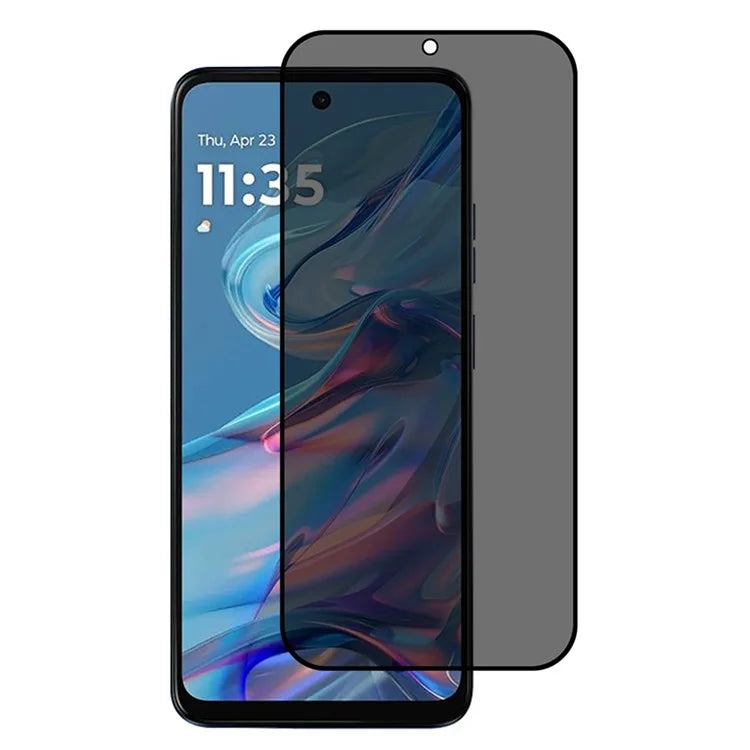 For Motorola Moto G45 5G Anti-Peep Full Covering Screen Protector Silk Printing Tempered Glass Film