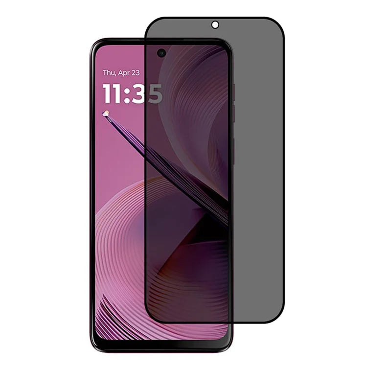 For Motorola Moto G55 5G Anti-Peep Full Covering Screen Protector Silk Printing Tempered Glass Film
