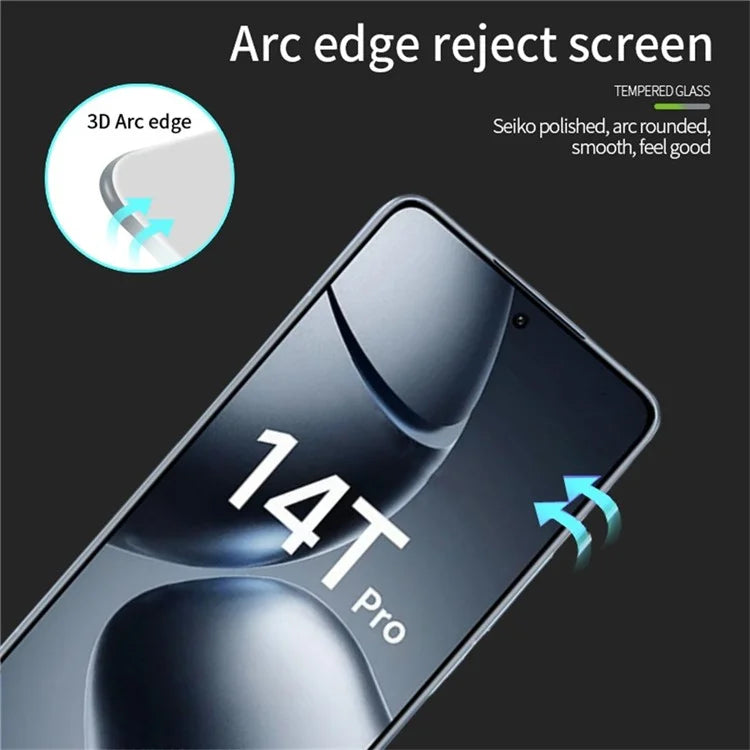 PINWUYO JK 3D Tempered Glass Film Series-2 for Xiaomi 14T / 14T Pro Screen Protector 9H Hardness Ultra Clear
