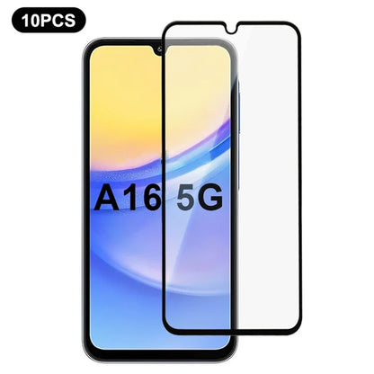 10Pcs For Samsung Galaxy A16 5G Screen Protector Silk Printing Edge Full Glue Complete Covering