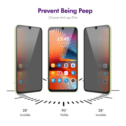 For Xiaomi Redmi 14C 4G ENKAY Hat-Prince 2Pcs Privacy Screen Protector Tempered Glass Film 28-degree Anti-Spy - Black