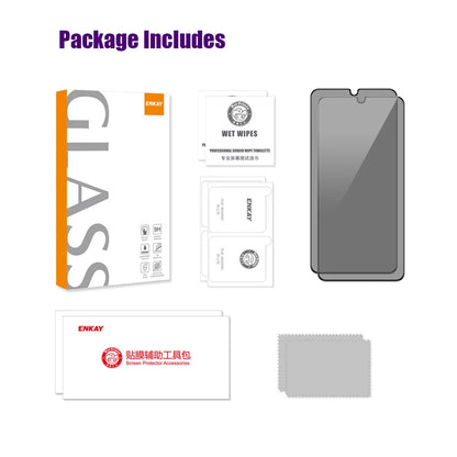 For Xiaomi Redmi 14C 4G ENKAY Hat-Prince 2Pcs Privacy Screen Protector Tempered Glass Film 28-degree Anti-Spy - Black