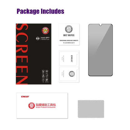 For Samsung Galaxy A16 5G ENKAY Hat-Prince Privacy Screen Protector Tempered Glass Film 28-degree Anti-Spy - Black