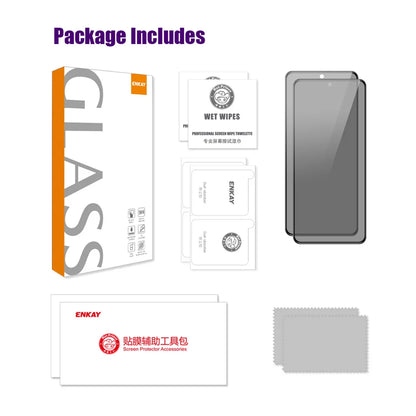 For Xiaomi 14T Pro / Xiaomi 14T ENKAY Hat-Prince 2Pcs Privacy Screen Protector Tempered Glass Film 28-degree Anti-Spy - Black