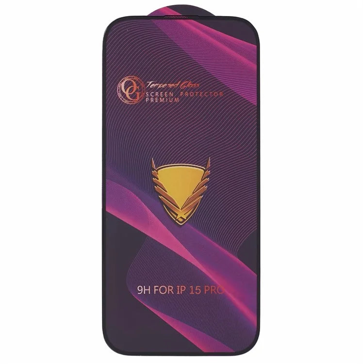 For iPhone 15 Pro Tempered Glass Full Screen Protector 9H Hardness