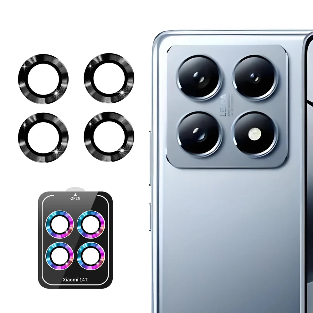 For Xiaomi 14T ENKAY Hat-Prince Camera Lens Protector Metal Ring Lens Film