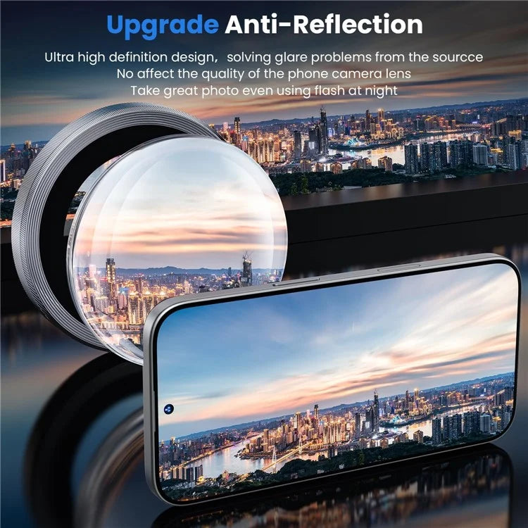 1Set For iPhone 16  /  16 Plus Camera Lens Film Tempered Glass CD Vein Metal Ring Rear Lens Protector