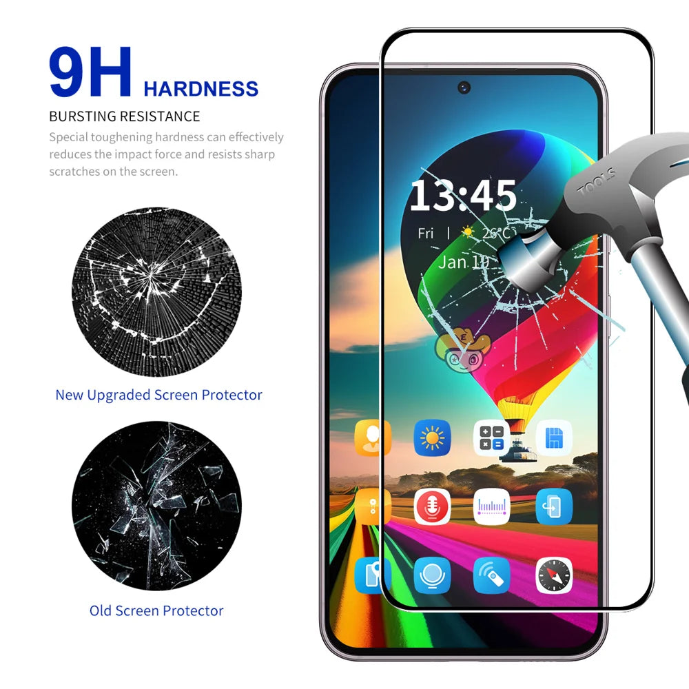 For Motorola Moto G35 5G ENKAY HAT PRINCE Screen Protector Anti-Explosion 9H Silk Printing 0.26mm Screen Film - Transparent