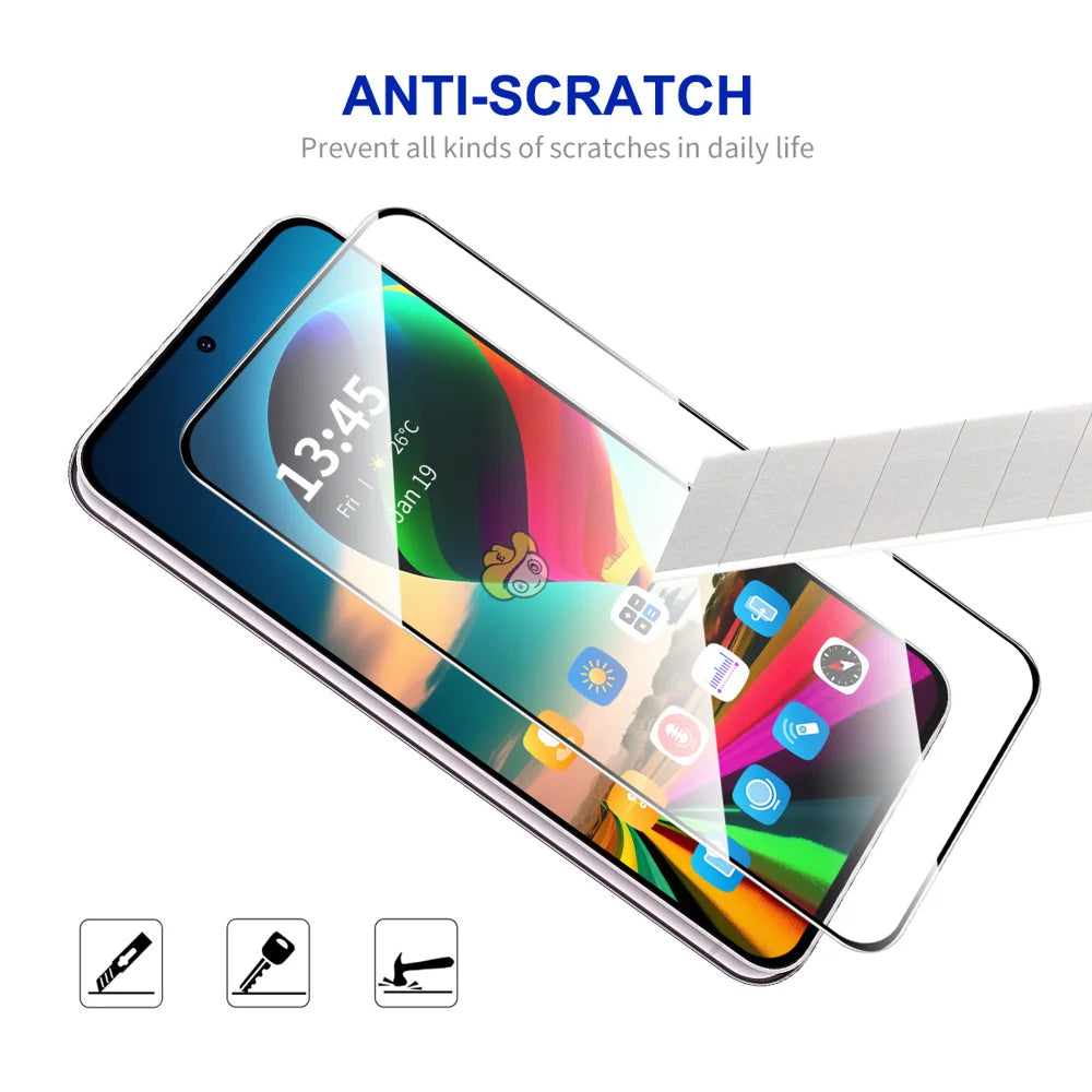 For Motorola Moto G35 5G ENKAY HAT PRINCE Screen Protector Anti-Explosion 9H Silk Printing 0.26mm Screen Film - Transparent