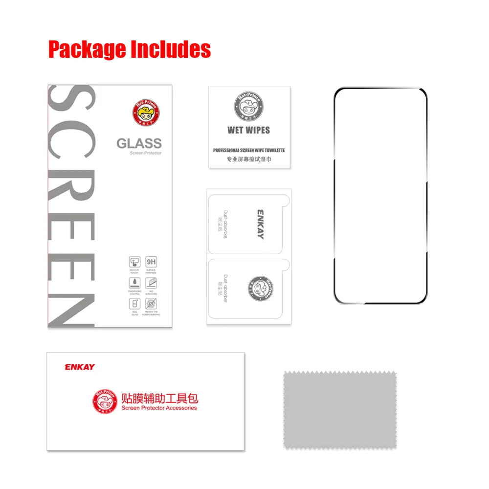 For Motorola Moto G35 5G ENKAY HAT PRINCE Screen Protector Anti-Explosion 9H Silk Printing 0.26mm Screen Film - Transparent
