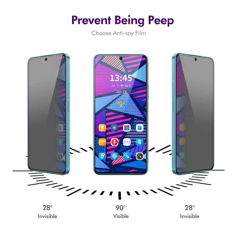 For Motorola Moto G55 5G ENKAY Hat-Prince Privacy Screen Protector Tempered Glass Film 28-degree Anti-Spy - Grey