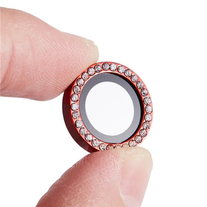 For iPhone 15 Pro  /  15 Pro Max Camera Lens Protector Rhinestone Metal Frame + Tempered Glass Rear Lens Film