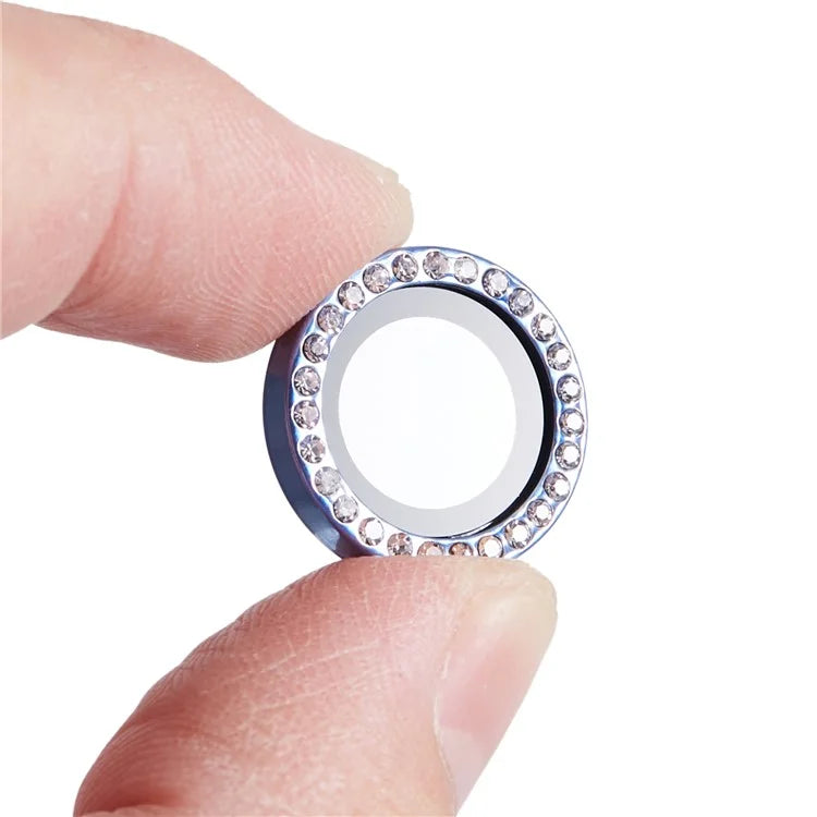 For iPhone 15 Pro  /  15 Pro Max Camera Lens Protector Rhinestone Metal Frame + Tempered Glass Rear Lens Film