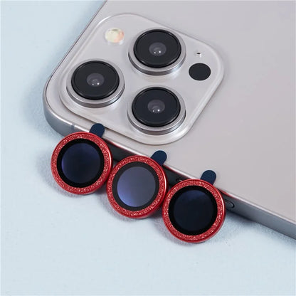 For iPhone 15 Pro  /  15 Pro Max Camera Lens Protector Set Tempered Glass Glitter Bling Ring Lens Film