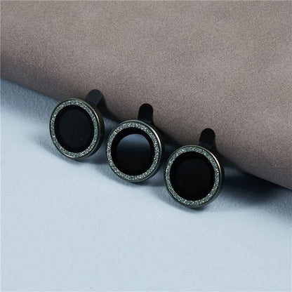For iPhone 15 Pro  /  15 Pro Max Camera Lens Protector Set Tempered Glass Glitter Bling Ring Lens Film