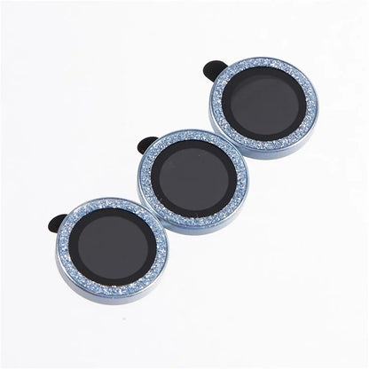 For iPhone 15 Pro  /  15 Pro Max Camera Lens Protector Set Tempered Glass Glitter Bling Ring Lens Film