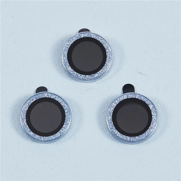 For iPhone 15 Pro  /  15 Pro Max Camera Lens Protector Set Tempered Glass Glitter Bling Ring Lens Film