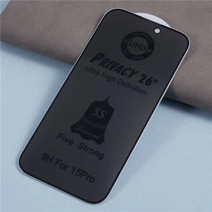 Anti-spy Privacy Screen Protector For iPhone 15 Plus Tempered Glass Film with Anti-dust Net