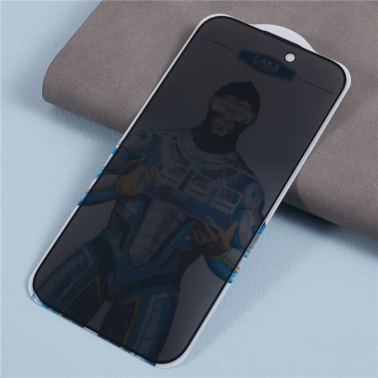Anti-spy Film for iPhone 15 , Silk Printing Black Edge Corning Gorilla Glass Screen Protector