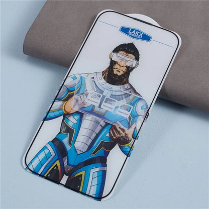 For iPhone 15 Plus Matte Corning Gorilla Glass Screen Protector Silk Printing Black Edge Film