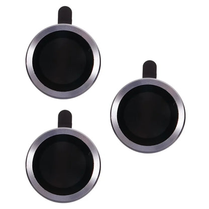 For iPhone 15 Pro / 15 Pro Max 1 Set Camera Lens Protector Metal Ring Tempered Glass Electroplating CD Vein Lens Film
