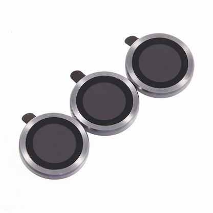 For iPhone 15 Pro / 15 Pro Max 1 Set Camera Lens Protector Metal Ring Tempered Glass Electroplating CD Vein Lens Film