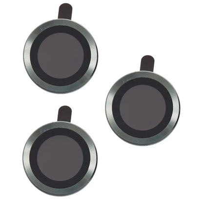 For iPhone 15 Pro / 15 Pro Max 1 Set Camera Lens Protector Metal Ring Tempered Glass Electroplating CD Vein Lens Film