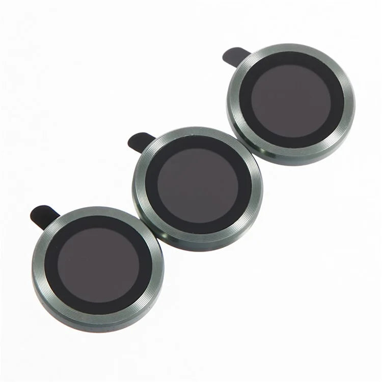 For iPhone 15 Pro / 15 Pro Max 1 Set Camera Lens Protector Metal Ring Tempered Glass Electroplating CD Vein Lens Film