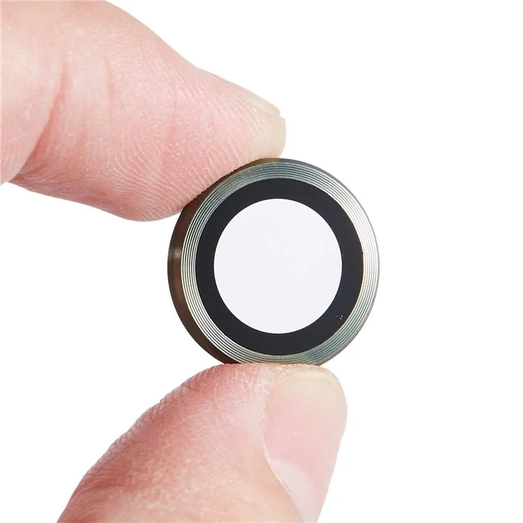 For iPhone 15 Pro / 15 Pro Max 1 Set Camera Lens Protector Metal Ring Tempered Glass Electroplating CD Vein Lens Film