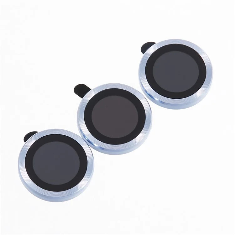 For iPhone 15 Pro / 15 Pro Max 1 Set Camera Lens Protector Metal Ring Tempered Glass Electroplating CD Vein Lens Film