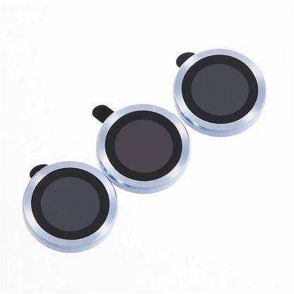 For iPhone 15 Pro / 15 Pro Max 1 Set Camera Lens Protector Metal Ring Tempered Glass Electroplating CD Vein Lens Film