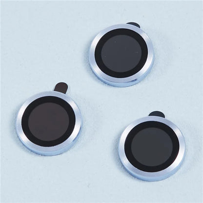 For iPhone 15 Pro / 15 Pro Max 1 Set Camera Lens Protector Metal Ring Tempered Glass Electroplating CD Vein Lens Film