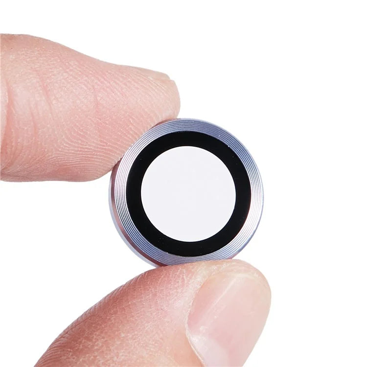 For iPhone 15 Pro / 15 Pro Max 1 Set Camera Lens Protector Metal Ring Tempered Glass Electroplating CD Vein Lens Film