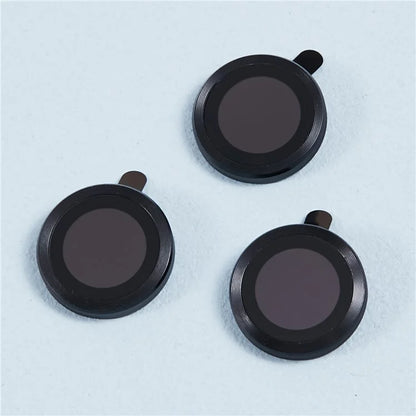 For iPhone 15 Pro / 15 Pro Max 1 Set Camera Lens Protector Metal Ring Tempered Glass Electroplating CD Vein Lens Film
