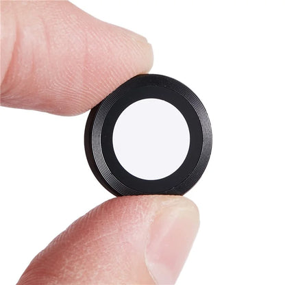 For iPhone 15 Pro / 15 Pro Max 1 Set Camera Lens Protector Metal Ring Tempered Glass Electroplating CD Vein Lens Film