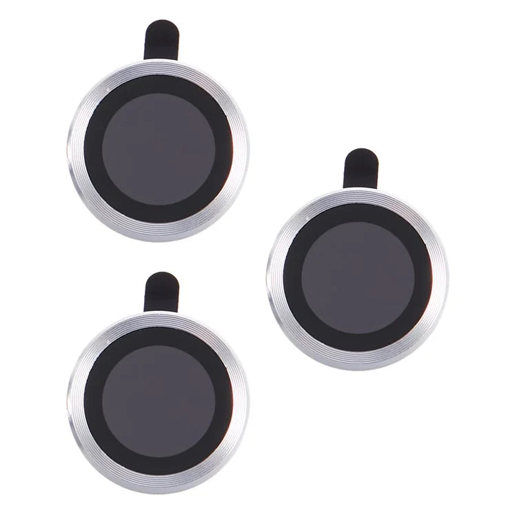 For iPhone 15 Pro / 15 Pro Max 1 Set Camera Lens Protector Metal Ring Tempered Glass Electroplating CD Vein Lens Film