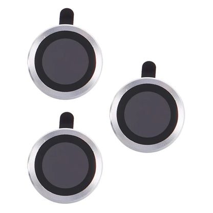 For iPhone 15 Pro / 15 Pro Max 1 Set Camera Lens Protector Metal Ring Tempered Glass Electroplating CD Vein Lens Film