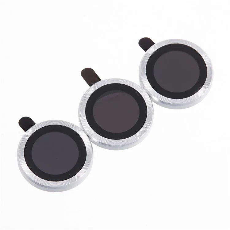 For iPhone 15 Pro / 15 Pro Max 1 Set Camera Lens Protector Metal Ring Tempered Glass Electroplating CD Vein Lens Film