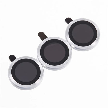 For iPhone 15 Pro / 15 Pro Max 1 Set Camera Lens Protector Metal Ring Tempered Glass Electroplating CD Vein Lens Film