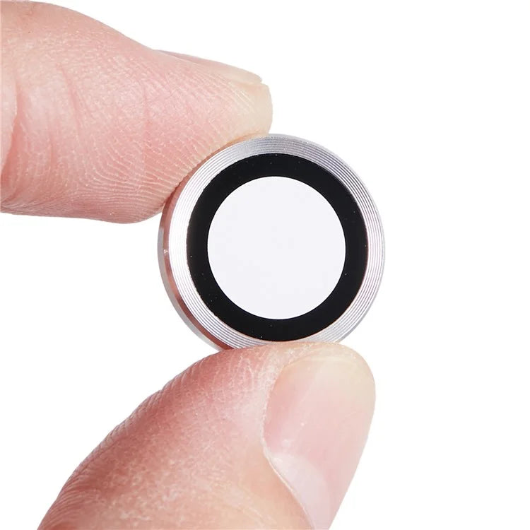 For iPhone 15 Pro / 15 Pro Max 1 Set Camera Lens Protector Metal Ring Tempered Glass Electroplating CD Vein Lens Film